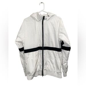 Jordan Brand Mesh-Lined Windbreaker Jacket - White/Black - medium size .
